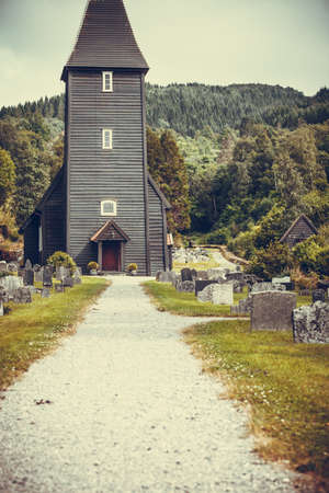 Hamre church, island Osteroy Norway Hordaland countyの写真素材