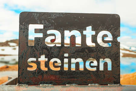 Summer mountains landscape in Norway. National tourist route 55 Sognefjellet and the highest point at Fantesteinen.の写真素材