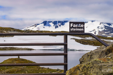 Summer mountains landscape in Norway. National tourist route 55 Sognefjellet and the highest point...