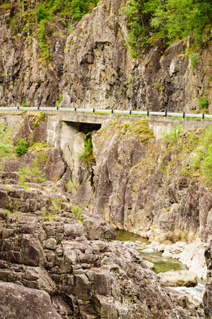 Allmannajuvet mines area Sauda. Norwegian national tourist scenic route Ryfylke.の写真素材