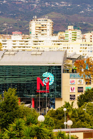 Fuengirola, Malaga, Spain - January 25, 2020: Cityspace with Miramar shopping centre in Fuengirola city, Costa del Sol, Andalusia.のeditorial素材