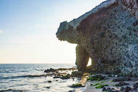 Monsul beach. Coastal landscape, Cabo de Gata Nijar Natural Park, province Almeria, Andalusia,...