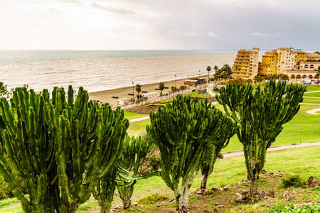 Fuengirola, Malaga, Spain - January 25, 2020: Fuengirola city, viev from Sohail Castle, Tourist attraction on Costa del Sol.のeditorial素材