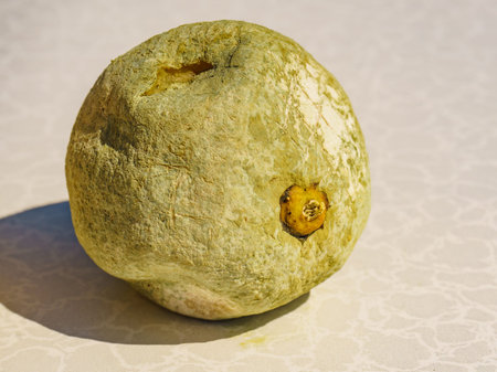 Green moldy lemon citrus fruits. Rotten fungi food.