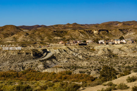 Tabernas Desert, Almeria, Spain - January 9, 2020: Western town at Texas Hollywood, Fort Bravo,...