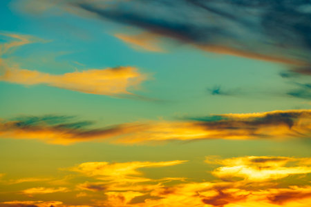 Vivid color sky with clouds at sunset.