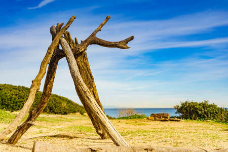 Mediterranean sandy beach landscape.の写真素材