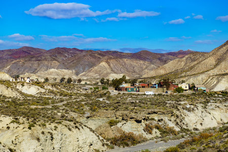Tabernas Desert, Almeria, Spain - January 9, 2020: Western Leone, movie location set for spaghetti...