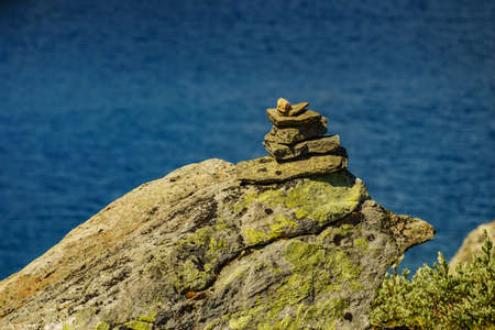 Mountain region between Aurland and Laerdal in Norway. Summer landscape. National tourist scenic route Aurlandsfjellet.の写真素材