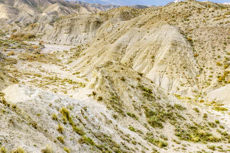 Tabernas desert wild and barren landscape in Almeria, Spain. Movie location set for spaghetti western.の写真素材