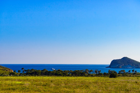 Coastal landscape in Cabo de Gata Natural Park. Andalusia Spain.