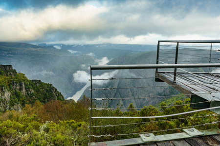 mountain view. River Sil Canyon in Parada de Sil in Galicia, Spain. View from Cabezoa lookout. Place to visit.の写真素材