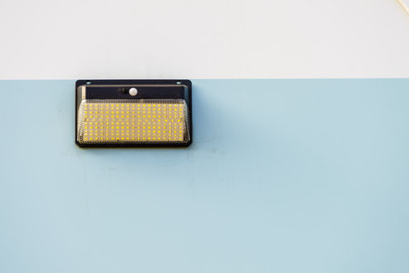 Detail view of caravan exterior led lightの写真素材