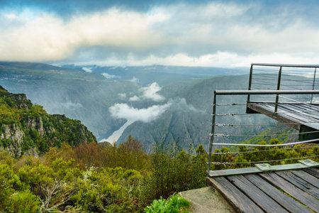 Mountain view. River Sil Canyon in Parada de Sil in Galicia, Spain. View from Cabezoa lookout. Place to visit.の写真素材