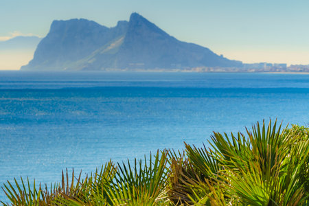 Gibraltar rock, british overseas territory on spanish coast. Tourist attraction.の写真素材