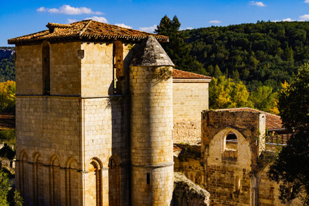 Monastery of San Pedro de Arlanza, Benedictine monastery in province Burgos, Castilla y Leon in Spain.の写真素材
