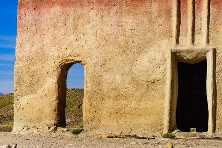 Movie location, movie village El Chorrillo in Sierra Alhamilla, Spain. Tourist attraction, place to visit.の写真素材