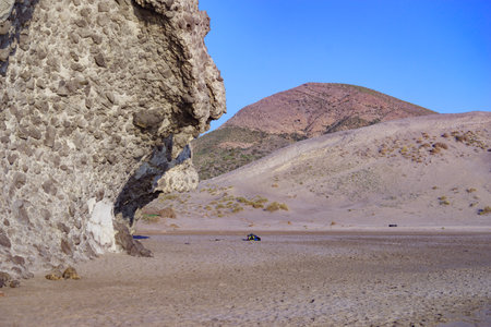 Coast landscape in Spain. Monsul beach in Cabo de Gata Nijar Natural Park, province Almeria Andalusia.の写真素材