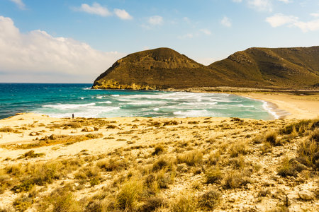Seascape. Beach El Playazo, Cabo de Gata, province Almerの写真素材