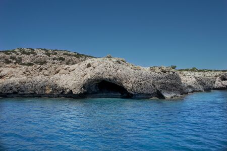 beautiful romantic scenery of cave and seaの写真素材