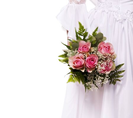 Bouquet of the bride on whiteの写真素材