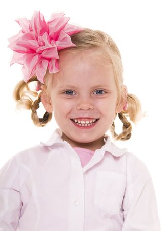 Portrait of the happy girl,isolated on  white.
の写真素材