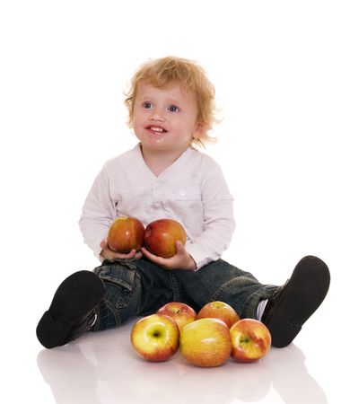 with apple isolated on white.の写真素材