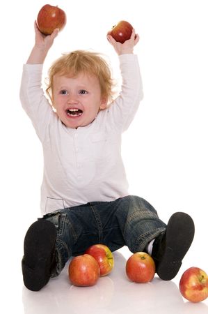 with apple isolated on white.の写真素材