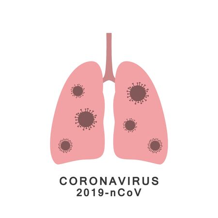 Lungs with virus. Novel coronavirus 2019-ncov. Vector.のイラスト素材
