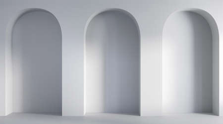 3d render. Minimalistic background with arch.の写真素材