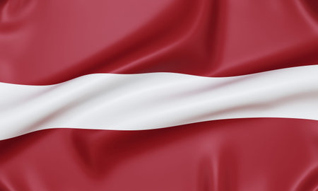 Flag of Latvia, realistic 3d rendering.の写真素材