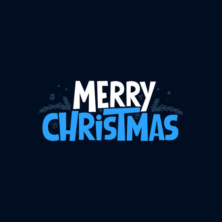 Merry Christmas lettering, vector holiday greeting quote isolated. Hand drawn Christmas typography print for flyer, poster, greeting card, banner.のイラスト素材
