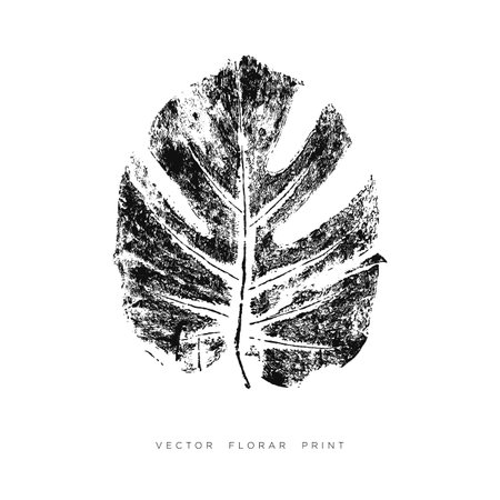 Vector abstract floral print. Black and white template image for card, poster, cover.のイラスト素材