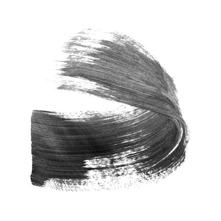 Abstract vector paint smear. hand drawn design element. Black ink brushstroke isolated on white background.の写真素材