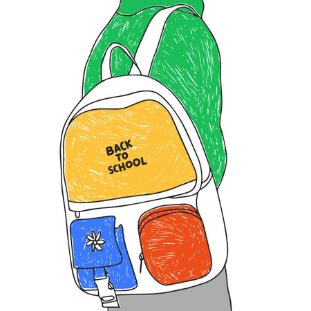 Teenager with a backpack. Back to school vector illustration isolated on white.