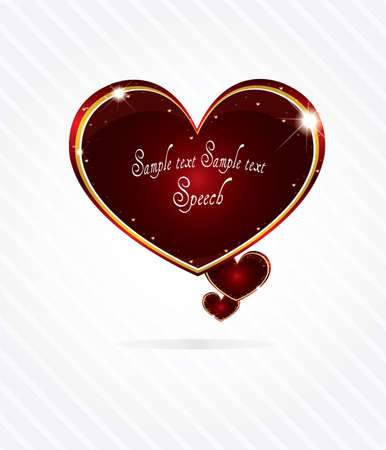 Elegant glossy heart shape speech bubbleのイラスト素材