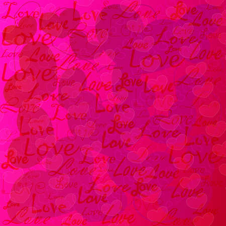 Valentine s day background with hearts and wordsのイラスト素材