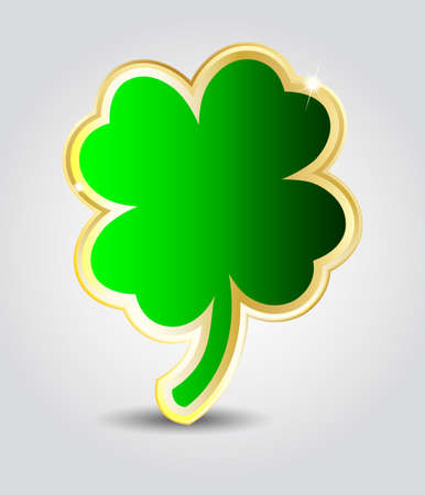 Elegant glossy clover shape speech bubble or St Patricks day cardのイラスト素材