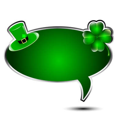 Elegant glossy speech bubble with St Patricks day elements のイラスト素材