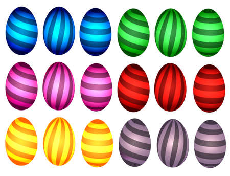 Striped Easter eggsのイラスト素材