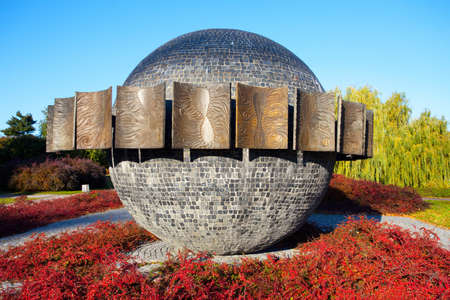 Sundial -500 th anniversary of Copernicus in Torun,Polandの写真素材