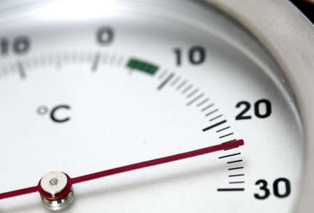 Thermometer showing 24 degress celsiusの写真素材