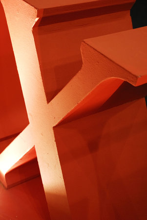 Red three dimensional Xの写真素材