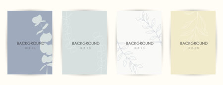 elegant continuous line drawing. Minimal Set of abstract creative universal artistic templates. Good for poster, card, invitation, flyer, cover, banner, placard, brochure and other graphic design.のイラスト素材