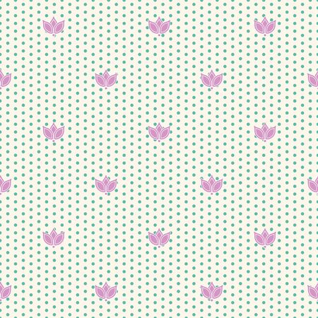 ivory purple tulip teal dot textured seamless print background designのイラスト素材