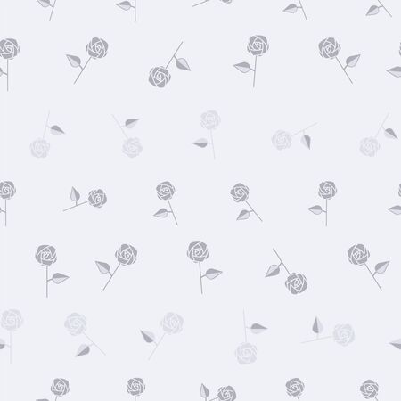 grey white scatter rose seamless print background designのイラスト素材