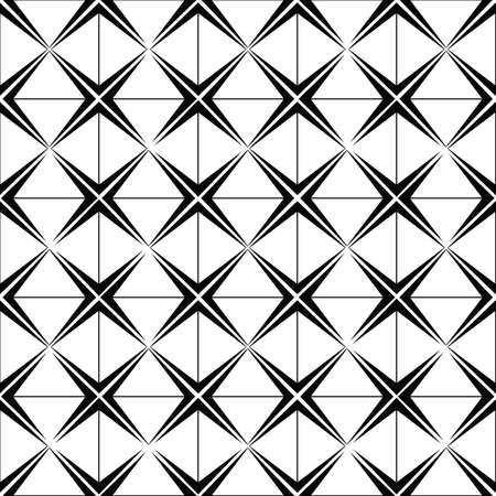 abstract geometry diamond square in black and white seamless pattern designのイラスト素材