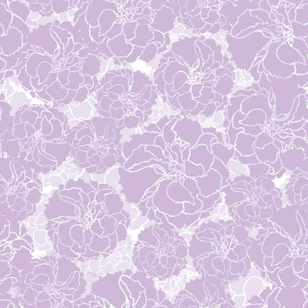 abstract hand drawn floral on purple background seamless pattern designのイラスト素材