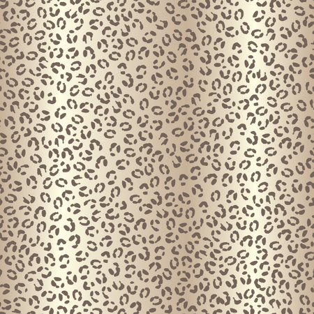 Seamless leopard spotted skin pattern with beige brown textured gradient background.