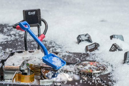 delete key in winter (HDD)の写真素材